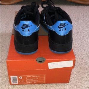 University Blue and Black Nike Airforce 1